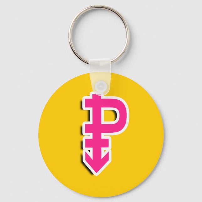 PANSEXUAL P SYMBOL 3D KEYCHAIN (Front)