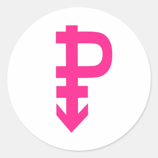 PANSEXUAL P SYMBOL CLASSIC ROUND STICKER (Front)