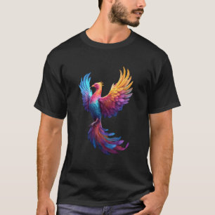 Pansexual Phoenix Bird Pan Pride Flag Rising From  T-Shirt