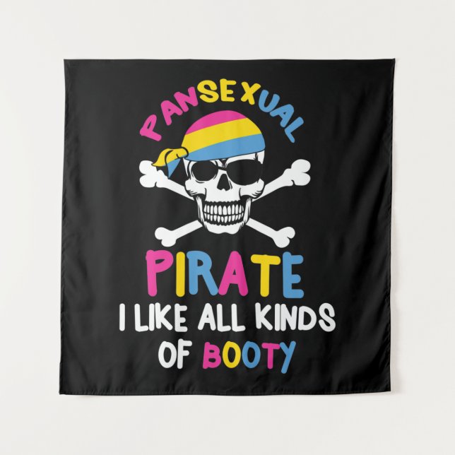 Pansexual Pirate Booty LGBTQ Pride Gift Tapestry (Front)