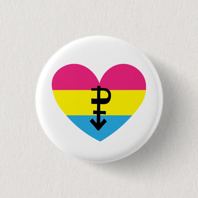 Pansexual Pride 1 Inch Round Button (Front)