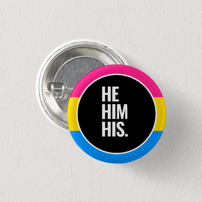 Pansexual Pride 1 Inch Round Button (Front & Back)