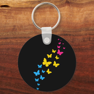 Pansexual Pride Butterfly Trail Keychain