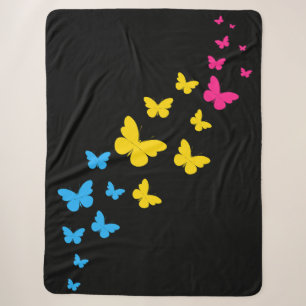 Pansexual Pride Butterfly Trail Sherpa Blanket