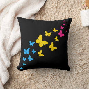 Pansexual Pride Butterfly Trail  Throw Pillow