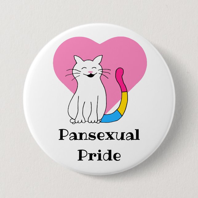 Pansexual Pride Cat 3 Inch Round Button (Front)