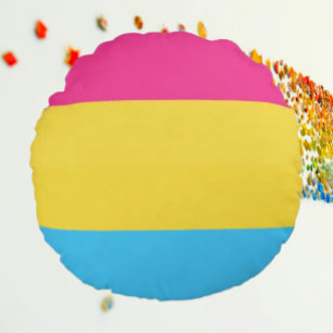 Pansexual Pride Circle Round Pillow