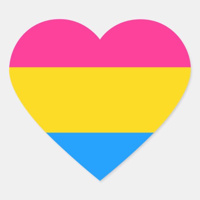 Pansexual Pride Colours Heart Sticker (Front)