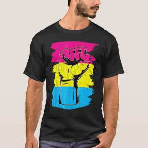 Pansexual Pride Fist Pansexuality Flag Queer Pan P T-Shirt