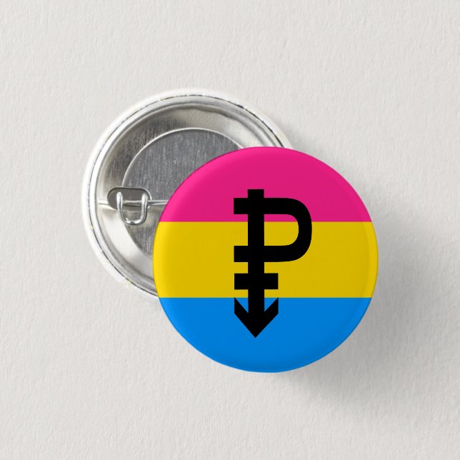 Pansexual Pride Flag 1 Inch Round Button (Front & Back)
