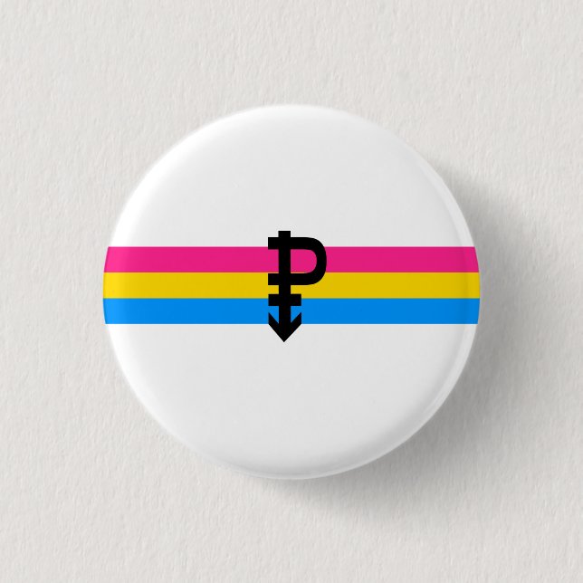 Pansexual Pride Flag 1 Inch Round Button (Front)