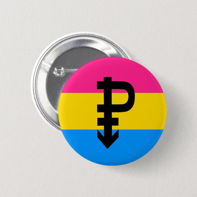 Pansexual Pride Flag 2 Inch Round Button (Front & Back)