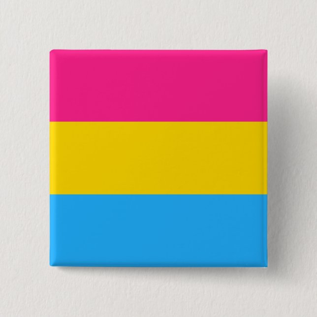 Pansexual Pride Flag 2 Inch Square Button (Front)