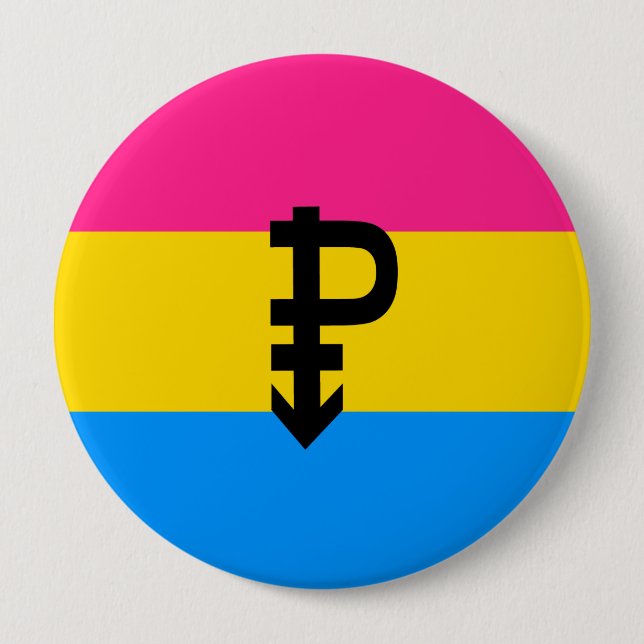 Pansexual Pride Flag 4 Inch Round Button (Front)