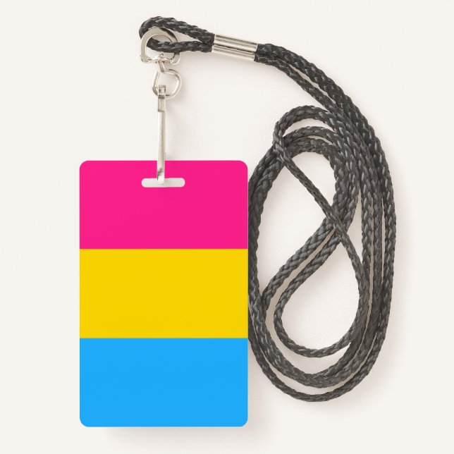 Pansexual Pride Flag Badge (Front with Lanyard)