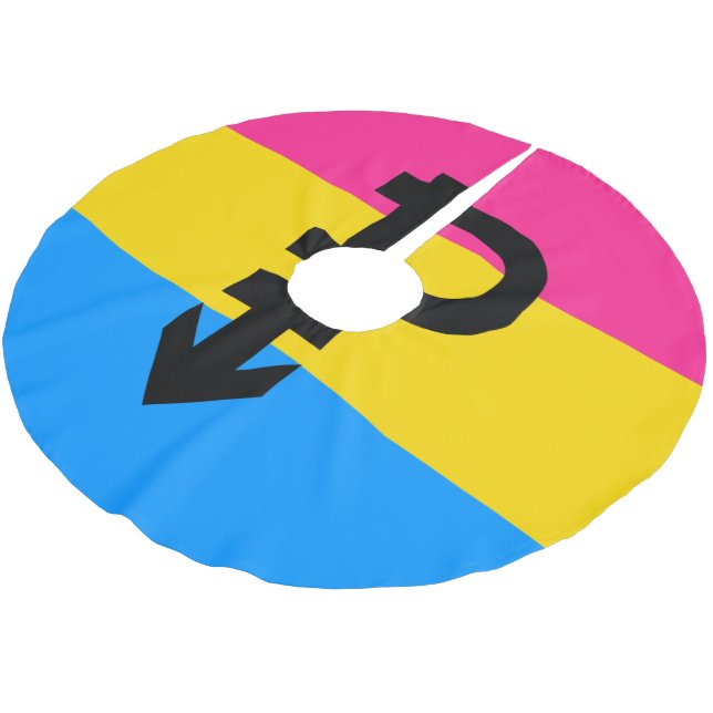 Pansexual Pride Flag Brushed Polyester Tree Skirt (Angled)