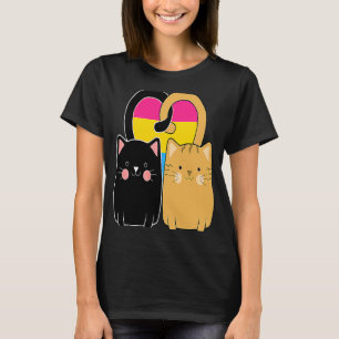 Pansexual Pride Flag Cat Heart LGBT Pan Valentines T-Shirt
