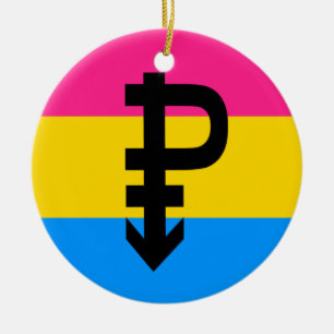 Pansexual Pride Flag Ceramic Ornament