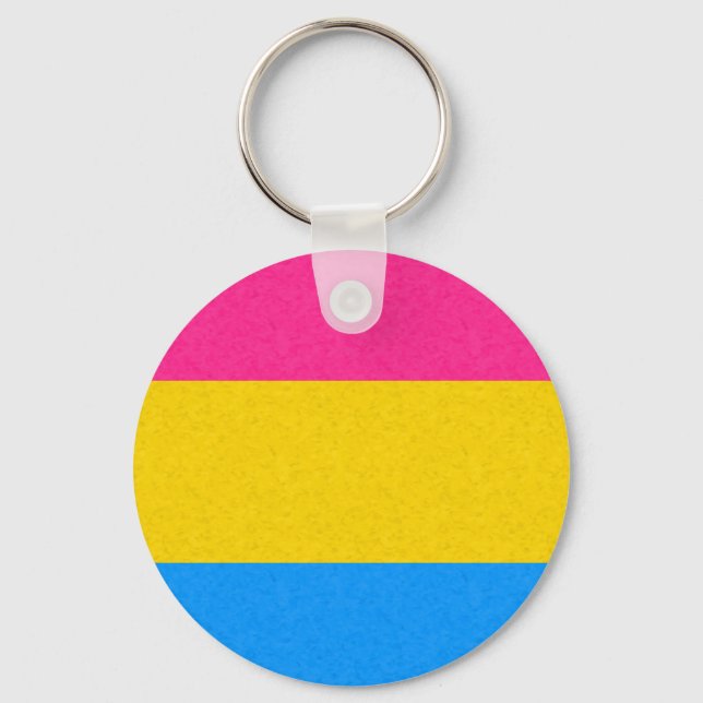 Pansexual Pride Flag Colored Background Keychain (Front)