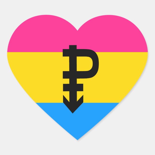 Pansexual Pride Flag Heart Sticker (Front)