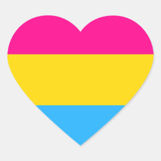 "PANSEXUAL PRIDE FLAG" HEART STICKER