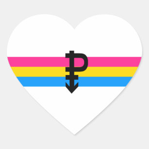 Pansexual Pride Flag Heart Sticker