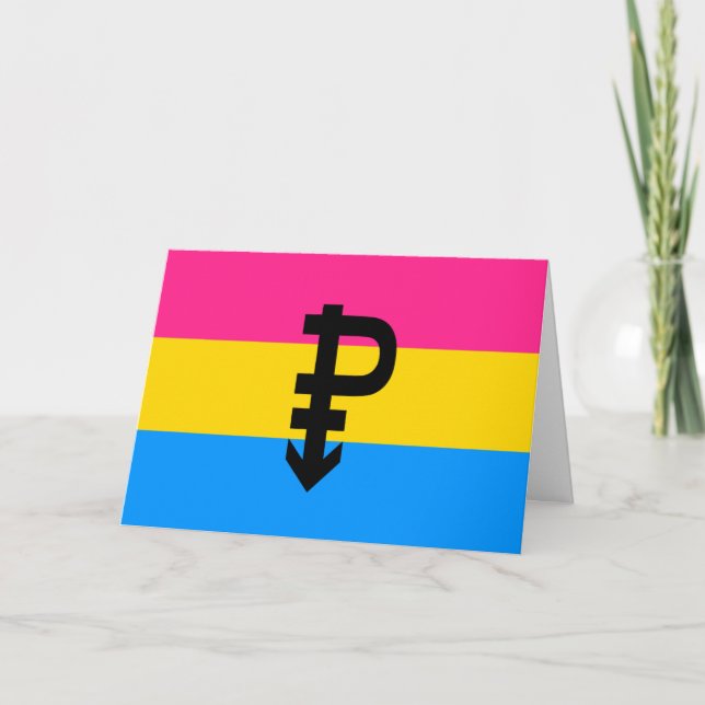 Pansexual Pride Flag Holiday Card (Front)