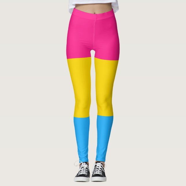 Pansexual Pride Flag Leggings (Front)