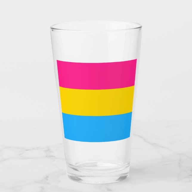 Pansexual Pride Flag LGBTQ Glass (Front)
