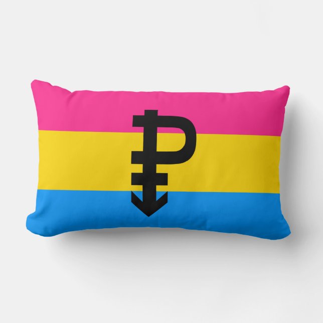 Pansexual Pride Flag Lumbar Pillow (Front)