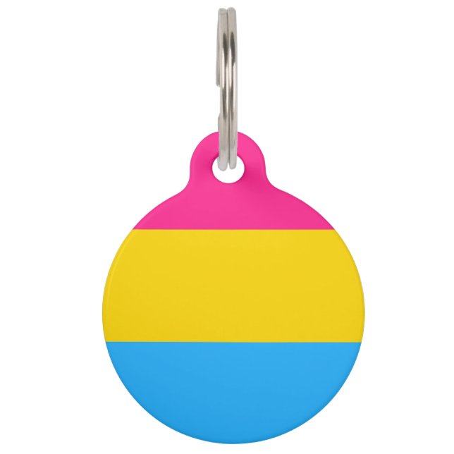 Pansexual Pride Flag Pet Tag (Front)