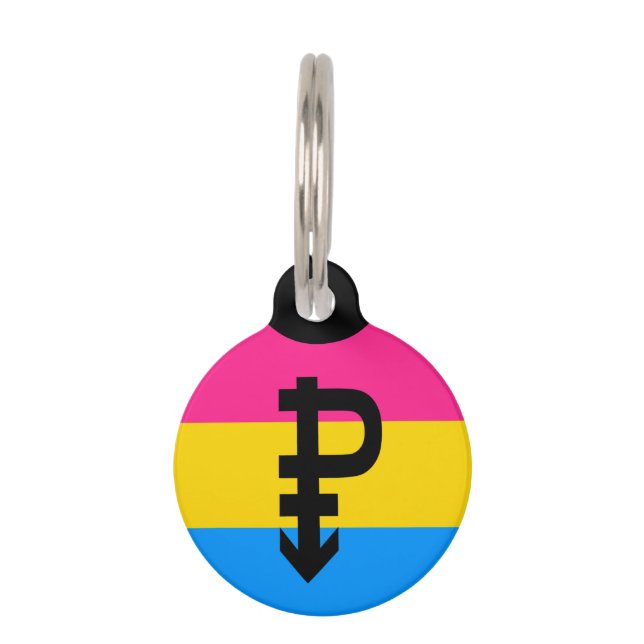Pansexual Pride Flag Pet Tag (Front)