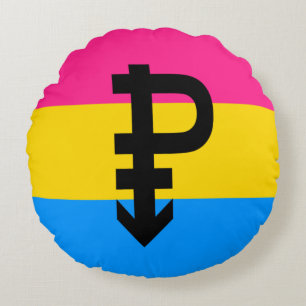 Pansexual Pride Flag Round Pillow