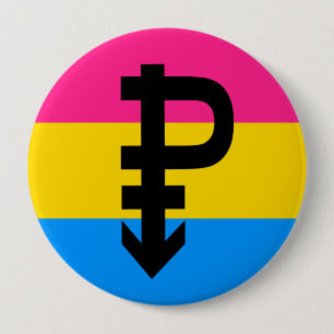 PANSEXUAL PRIDE FLAG STRIPES DESIGN 4 INCH ROUND BUTTON