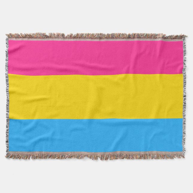 Pansexual Pride Flag Throw Blanket (Front)