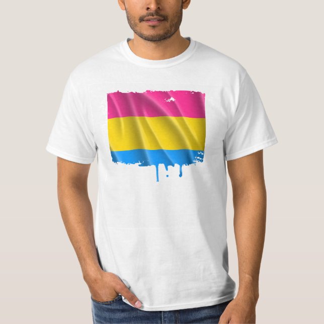 PANSEXUAL PRIDE FLAG WAVY DESIGN T-Shirt (Front)