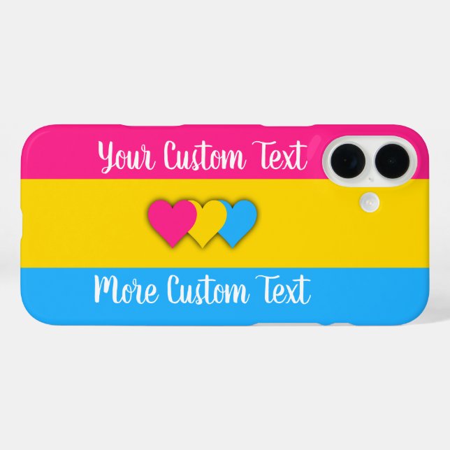 Pansexual pride flag with hearts Case-Mate iPhone case (Back (Horizontal))
