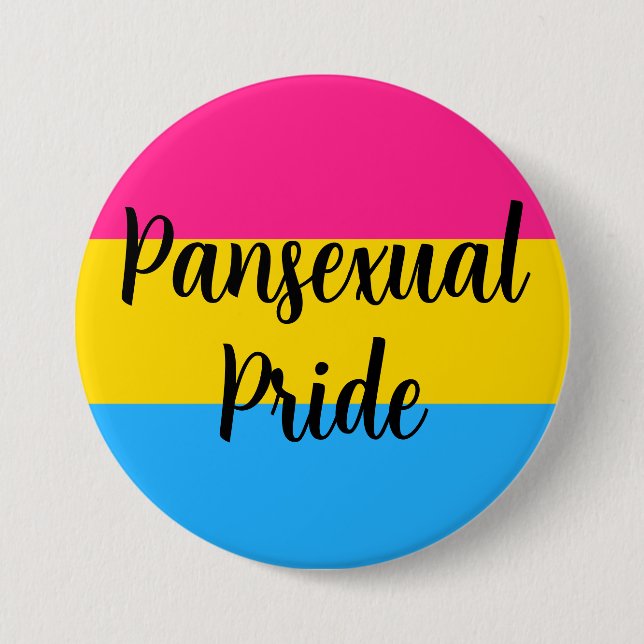 Pansexual Pride Flag with Message 3 Inch Round Button (Front)