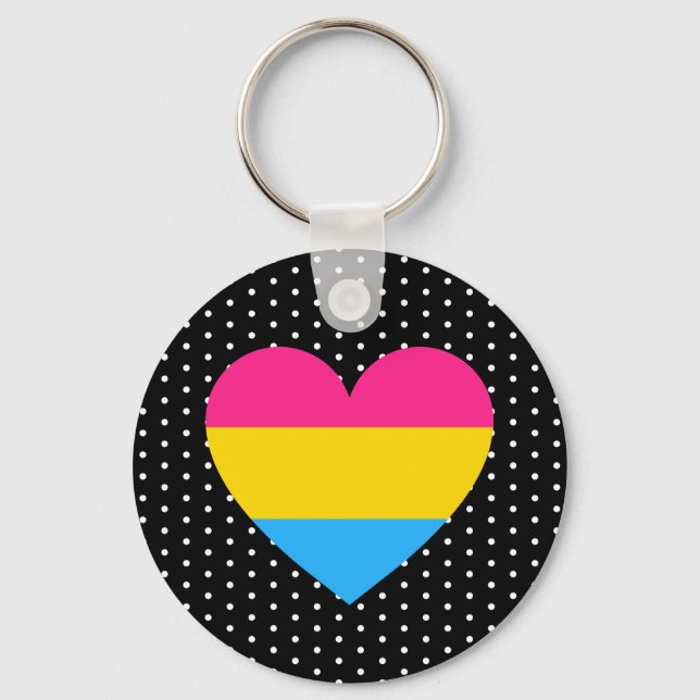 Pansexual Pride Heart Keychain (Front)