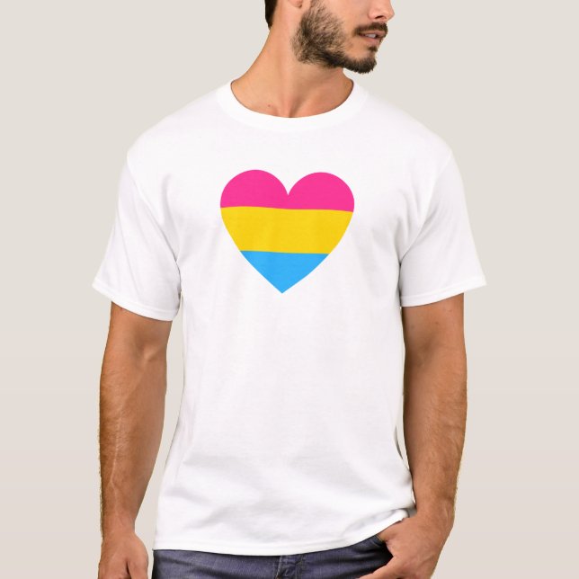 Pansexual Pride Heart T-Shirt (Front)