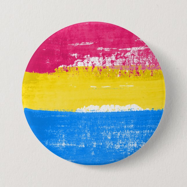 Pansexual Pride Paint 3 Inch Round Button (Front)