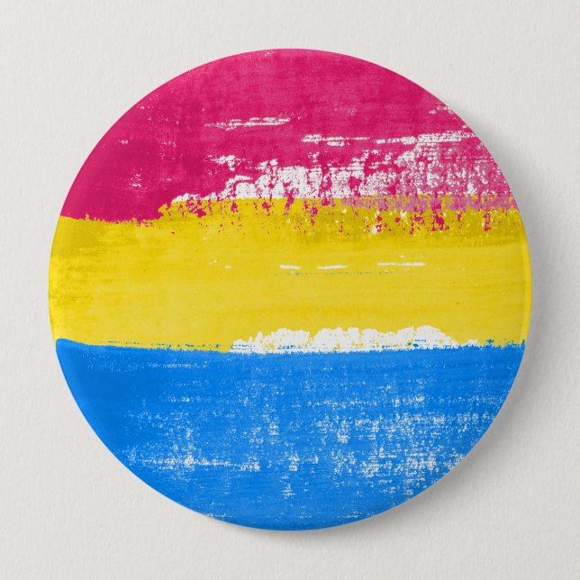 Pansexual Pride Paint 4 Inch Round Button (Front)