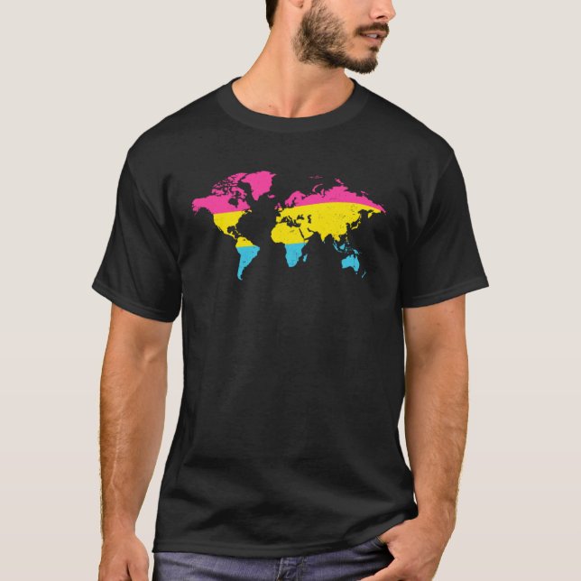 Pansexual Pride Pan Flag Global Love T-Shirt (Front)