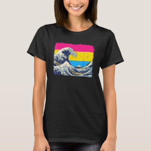 Pansexual Pride Pan Flag Great Wave off Kanagawa L T-Shirt