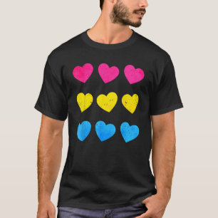 Pansexual Pride Pan Flag Hearts Subtle LGBTQ T-Shirt