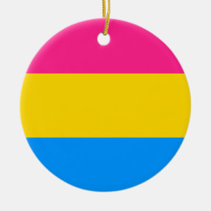 Pansexual Pride Stripes Ceramic Ornament