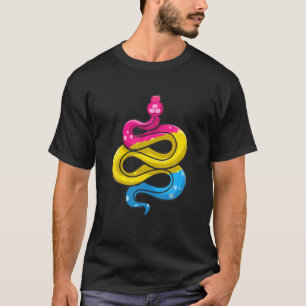 Pansexual Pride Stuff Pan Flag Colours Snake Repti T-Shirt