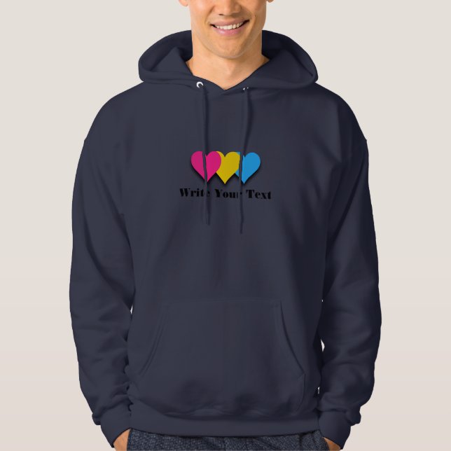 Pansexualité orgueil coeur Sweat - shirt à capuche (Devant)