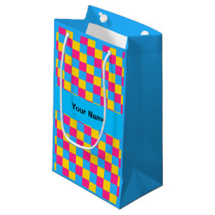 Pansexuality colours chequered pattern gift bag