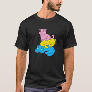 Pansexuality Flag Cats Pan Pride Colour T-Shirt